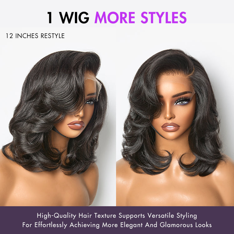 Realistic Chic Wavy Wig  Layered Cut Glueless