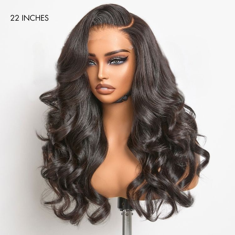 Velura Glow' Glueless 7x6 Closure HD Lace Loose Body Wave Long Wig Pre-Cut Lace