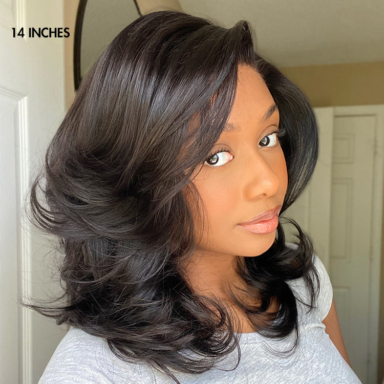 Realistic Chic Wavy Wig  Layered Cut Glueless